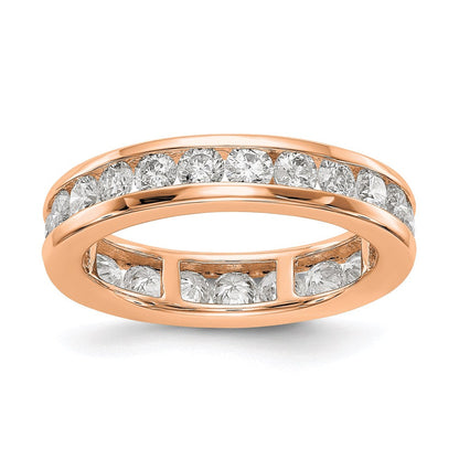 14K Roségold Poliert 2ct Kanalfassung Set Diamant Memoire Ehering Ring