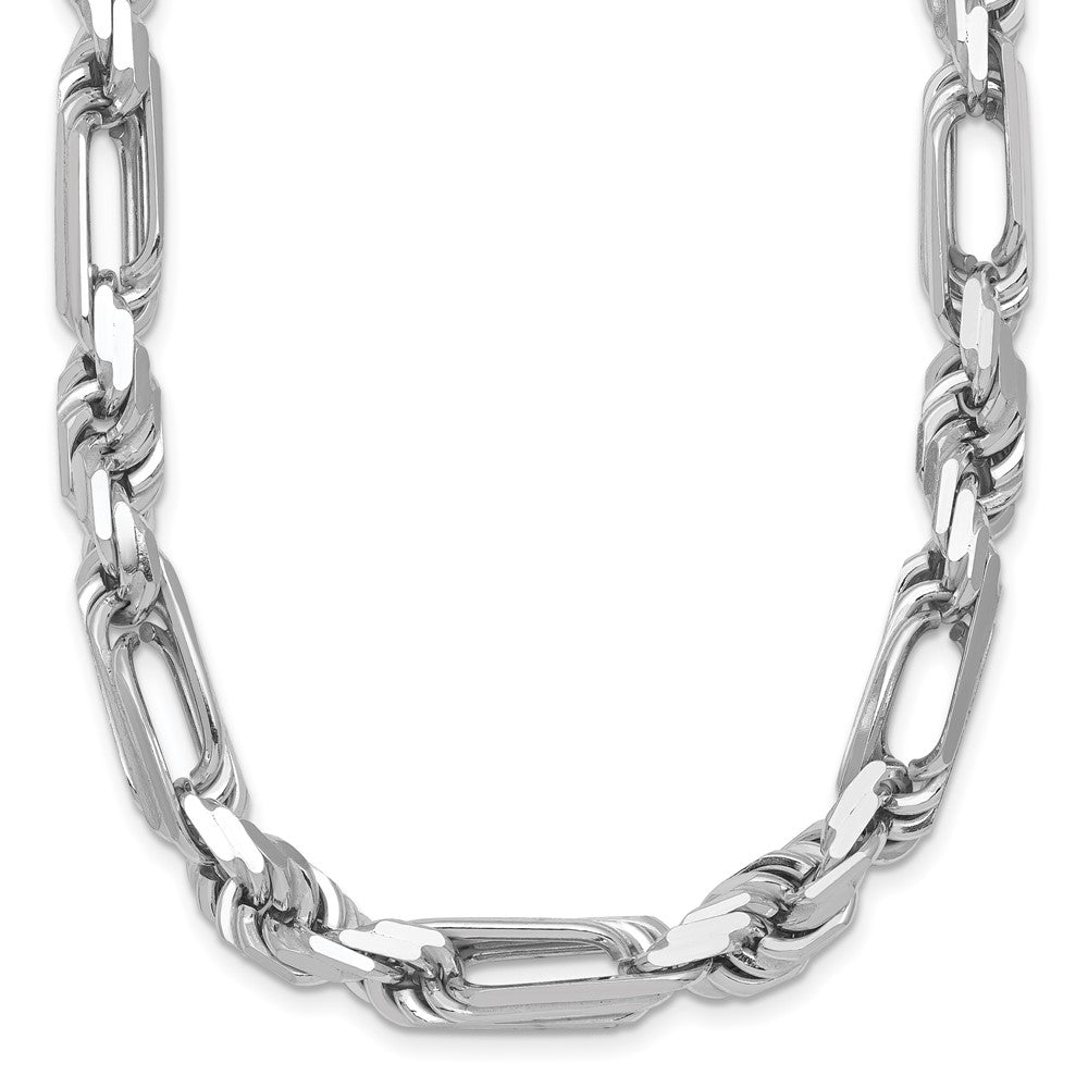 Sterlingsilber Rhodiniert Poliert 8.00mm Figaro Kordel Kette 20 Zoll Halskette