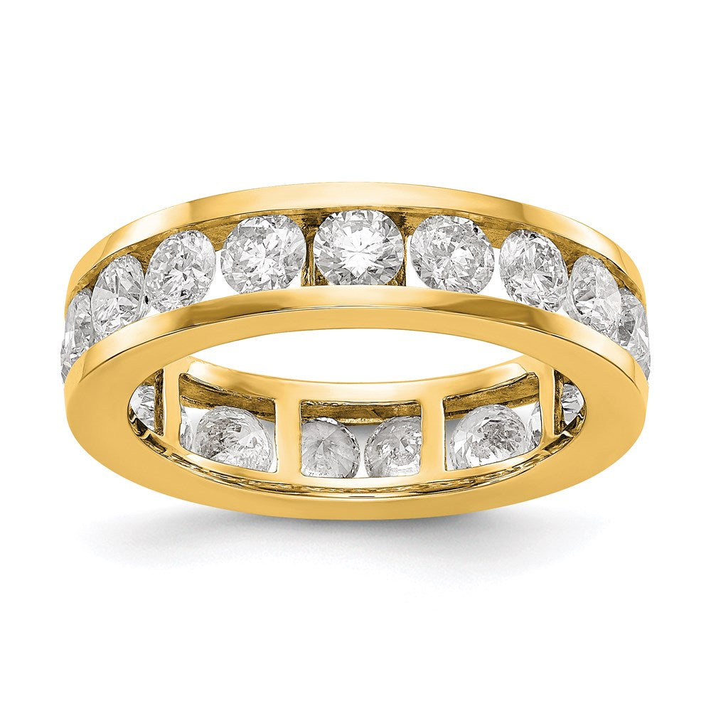 14K Gelbgold Poliert 3ct Kanalfassung Set Diamant Memoire Ehering Ring