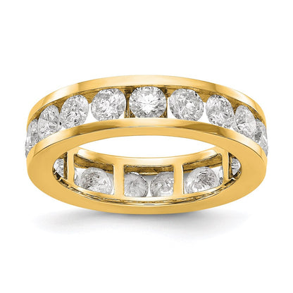 14K Gelbgold Poliert 3ct Kanalfassung Set Diamant Memoire Ehering Ring
