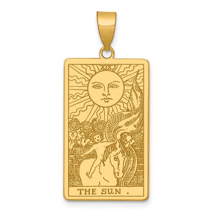 14K Gelbgold The Sonne Tarot Card Anhänger
