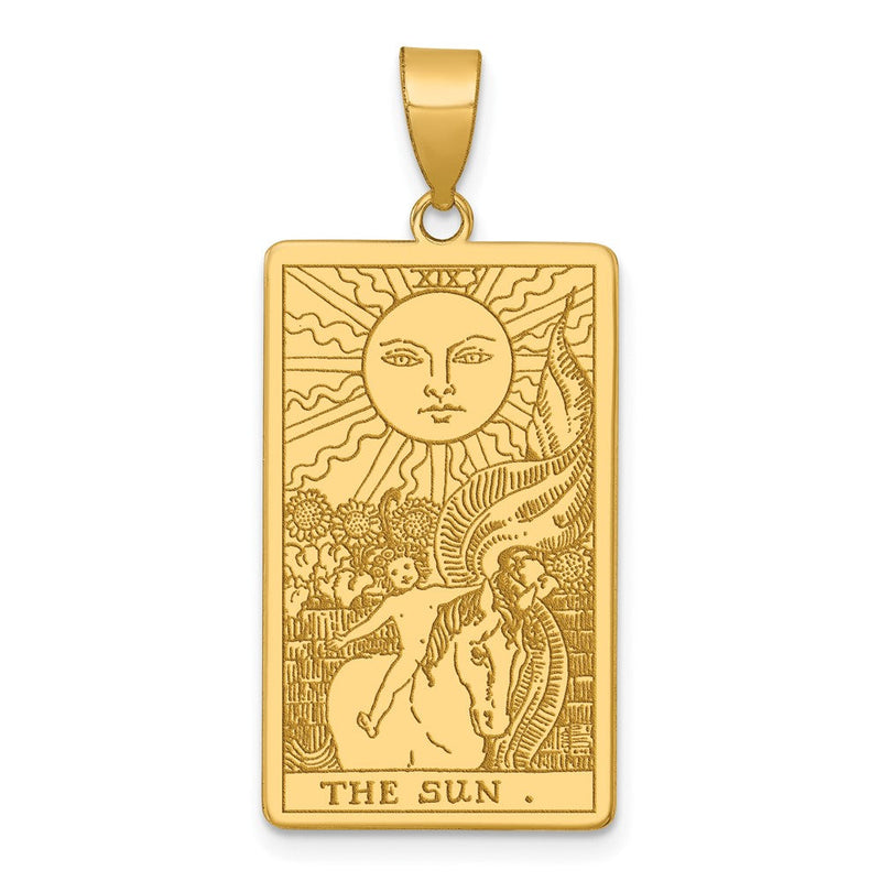 14K Gelbgold The Sonne Tarot Card Anhänger