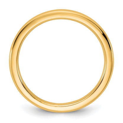 14K Gelbgold 2 mm Europäischer Ehering mit Komfort-Passform