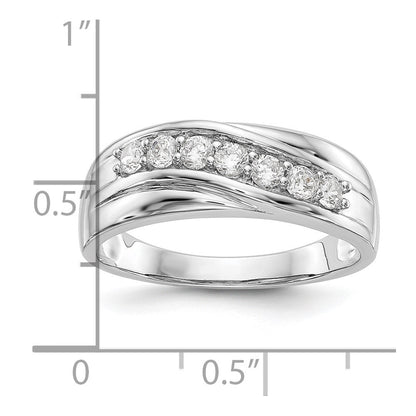 IBGoodman 14K Weißgold Herrenring mit 0,5 ct. im Labor gezüchteten Diamanten, VS/SI+ G+, Siebenstein, komplett