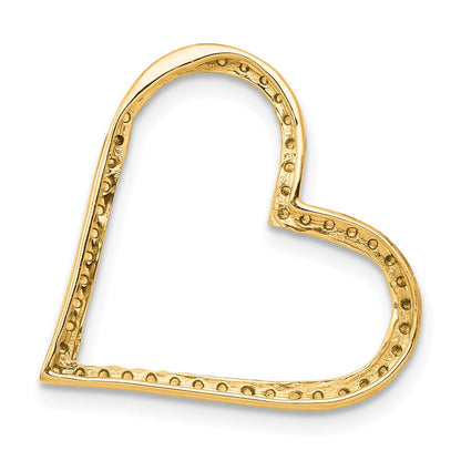 14K Gelbgold 1/6 Karat Diamant Herz Kette Anhänger