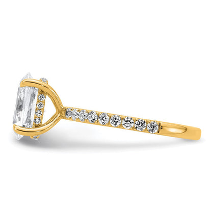 14K Gelbgold Verlobungsring mit 2,625 ct. zertifiziertem, im Labor gezüchtetem Diamanten VS+ F+, Oval, komplettem Solitär mit Flair