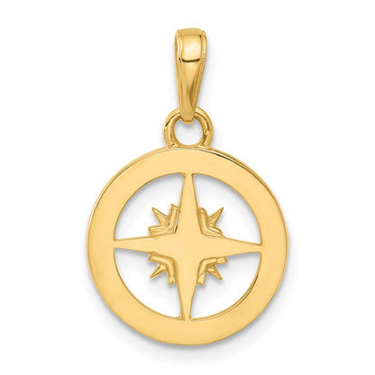 14K Gelbgold und Rhodium Kompass-Anhänger, diamantiert
