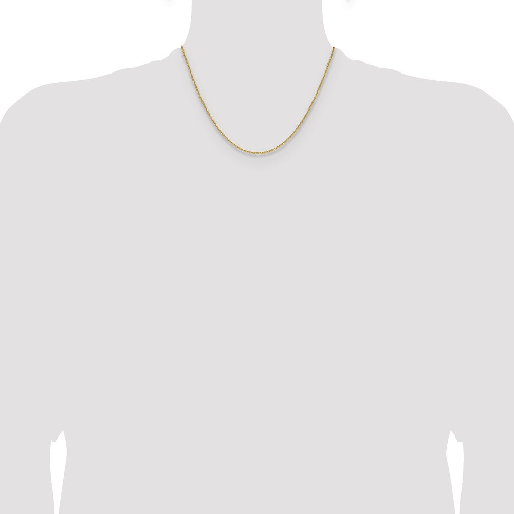 14K Gelbgold 1.4mm Diamantiert Forzantine Ankerkette Halskette