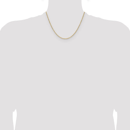 14K Gelbgold 1.4mm Diamantiert Forzantine Ankerkette Halskette