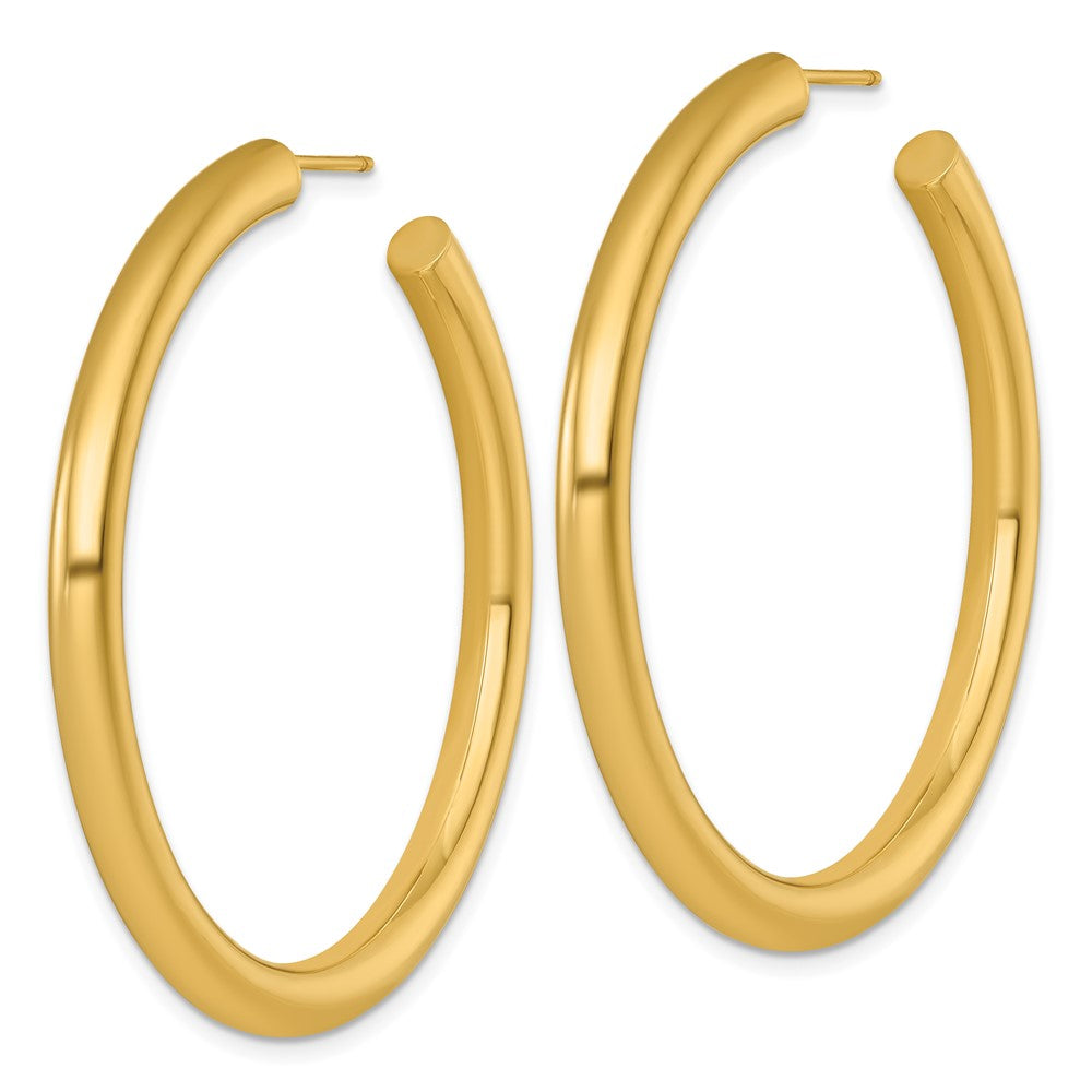 14K Gelbgold Poliert 4.0 X 50mm Röhre C-hoop Ohrstecker