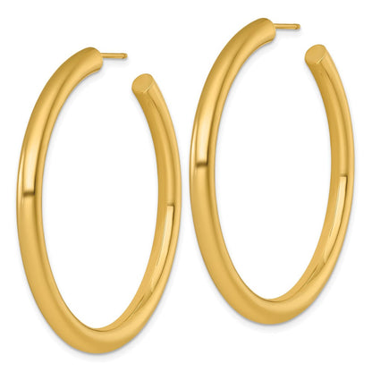 14K Gelbgold Poliert 4.0 X 50mm Röhre C-hoop Ohrstecker