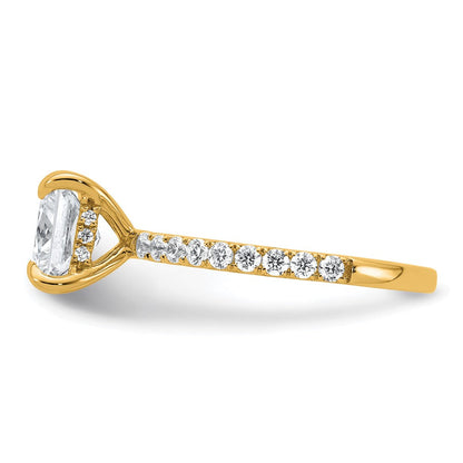 14K Gelbgold 2,5K Zertifizierter Laborgezüchteter Diamant VS/SI+ G+ Princess Solitär-Verlobungsring mit Flair, komplett