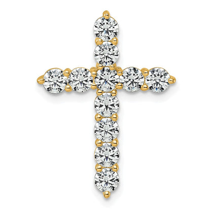 14K Gelbgold Kette-Gleitanhänger „Kreuz“ mit 2 ct. im Labor gezüchteten Diamanten VS+ F+, komplett
