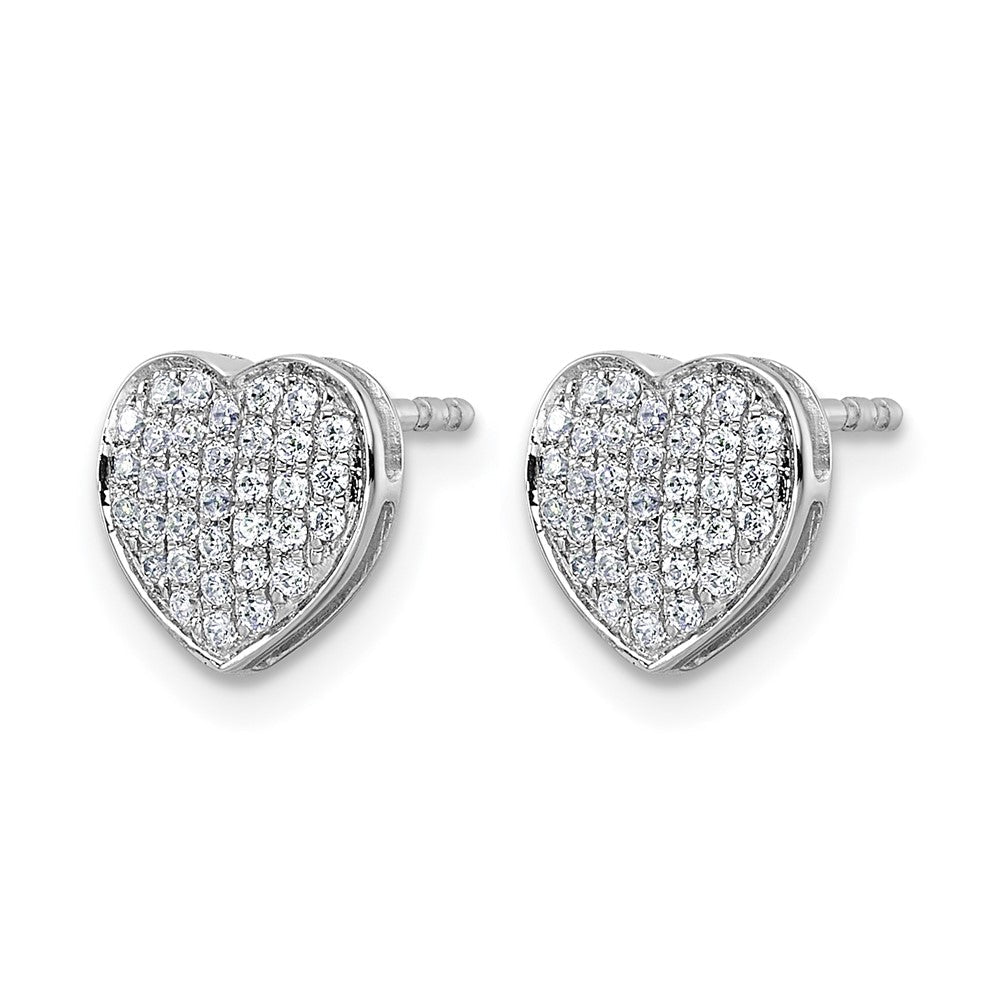 14K Weißgold Ohrstecker mit Herz-Pavé und 0,33K Diamanten