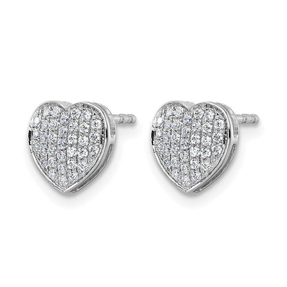 14K Weißgold Ohrstecker mit Herz-Pavé und 0,33K Diamanten