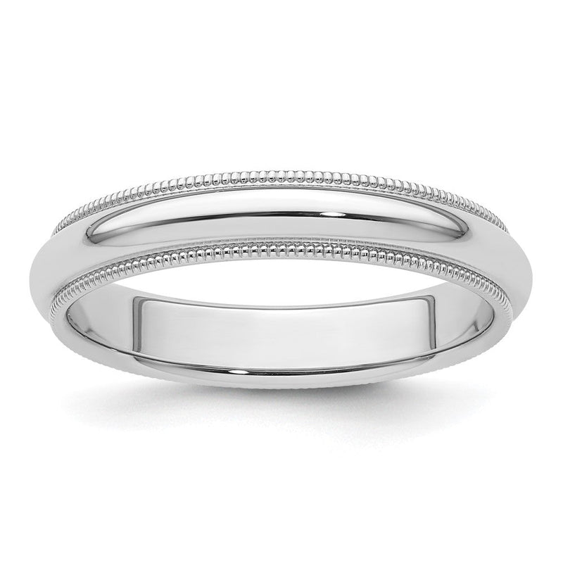 Platin 4mm Poliert Milgrain Komfort-fit Ehering Ring
