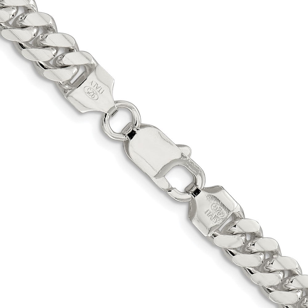 Sterlingsilber Rhodiniert 7.0mm Poliert Gewölbt Panzer 24 Zoll Kette