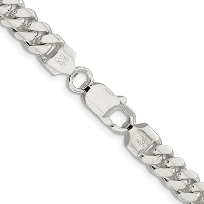 Sterlingsilber Rhodiniert 7.0mm Poliert Gewölbt Panzer 24 Zoll Kette
