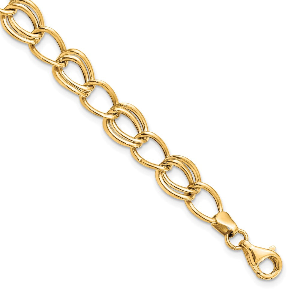 10K Gelbgold Flach Panzer Glieder 7 Zoll Armband