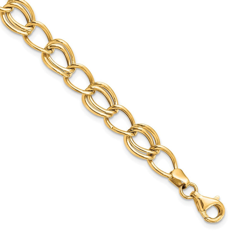 10K Gelbgold Flach Panzer Glieder 7 Zoll Armband