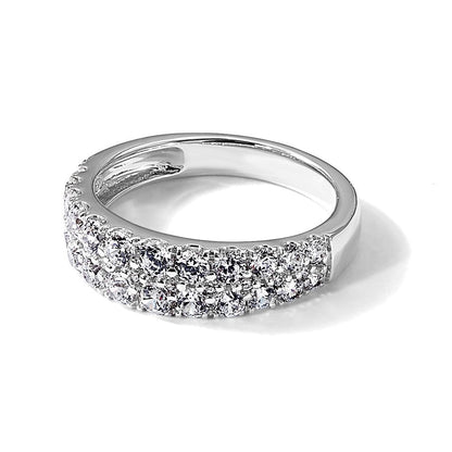True Origin 14K Weißgold Ehering mit 1,25 ct. im Labor gezüchteten Diamanten VS+ F+, zweireihig, komplett