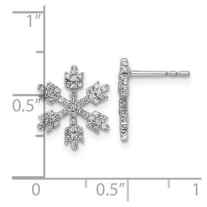14K Weißgold Ohrstecker Schneeflocke mit 0,5 ct. Diamanten