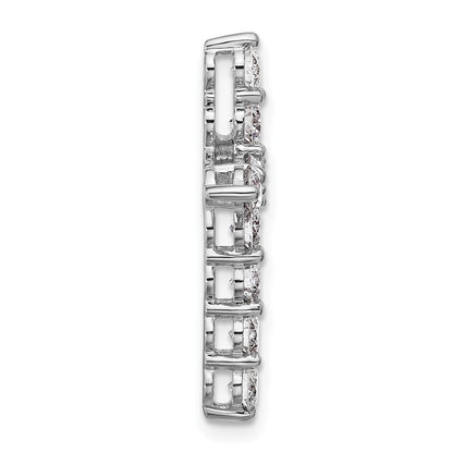 14K Weißgold Kreuz-Anhänger mit zertifizierten Labor-Diamanten VS/SI FGH