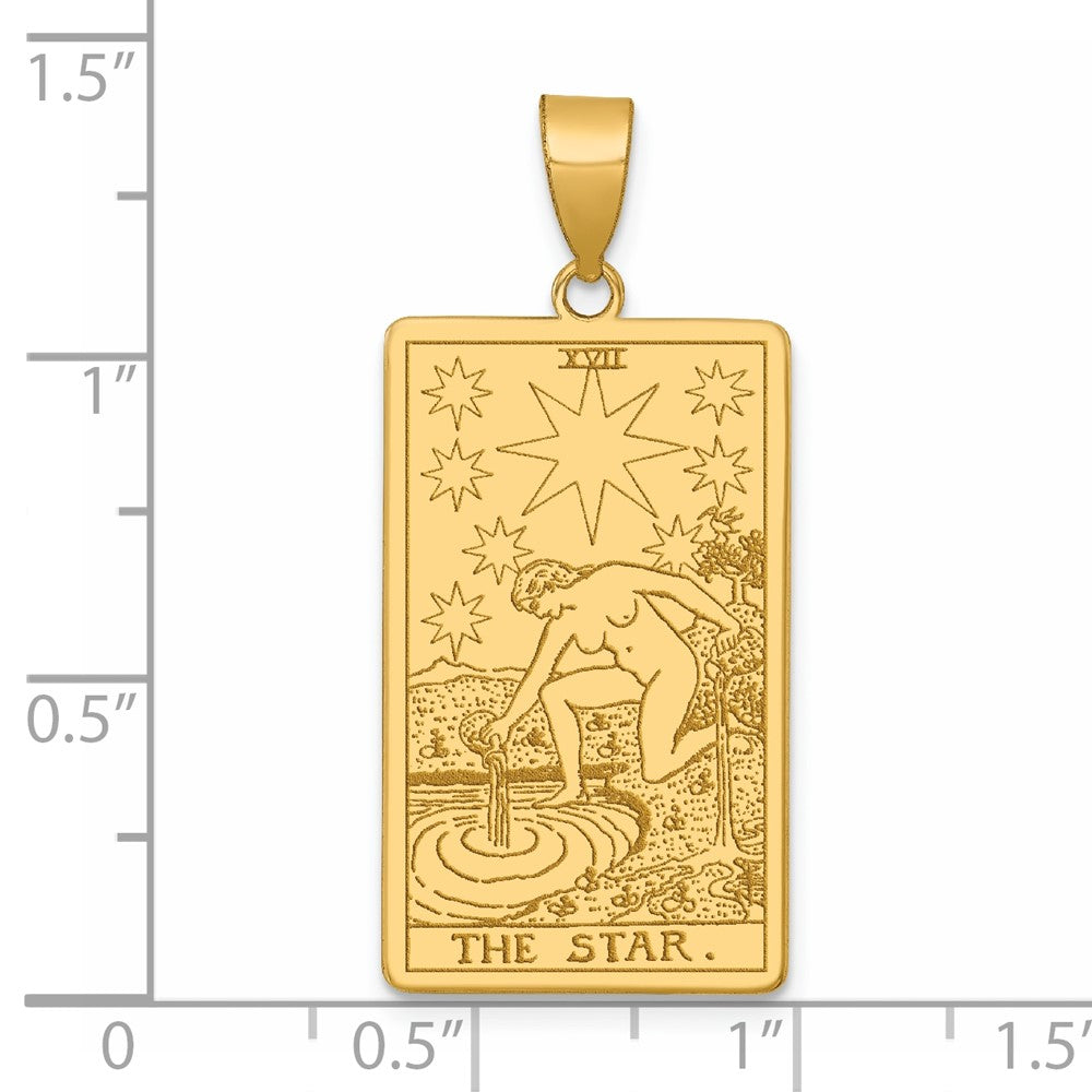 14K Gelbgold The Stern Tarot Card Anhänger