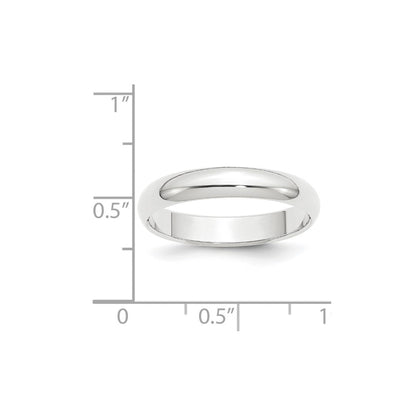 Platin 4mm Halb Rund Featherweight Ehering Ring