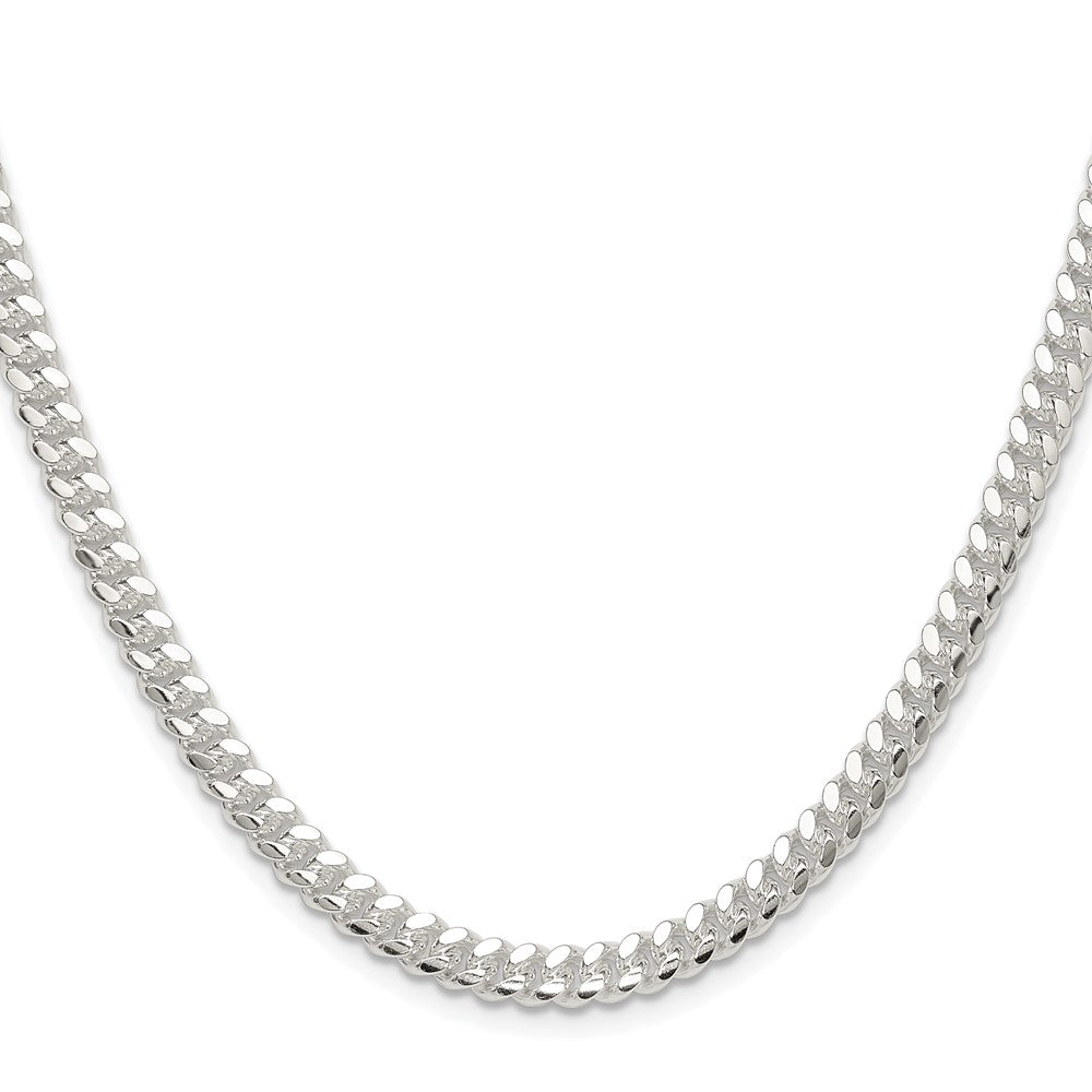 Sterlingsilber Rhodiniert Poliert 5.7mm Gewölbt Panzer 26 Zoll Kette