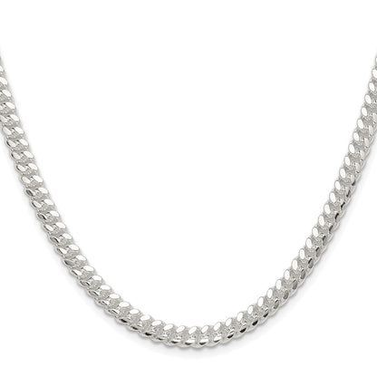 Sterlingsilber Rhodiniert Poliert 5.7mm Gewölbt Panzer 26 Zoll Kette