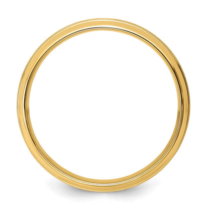 14K Gelbgold 6 mm leichter Ehering mit Komfort-Passform, gebürsteter Satin-Optik und Line-Edge-Kante