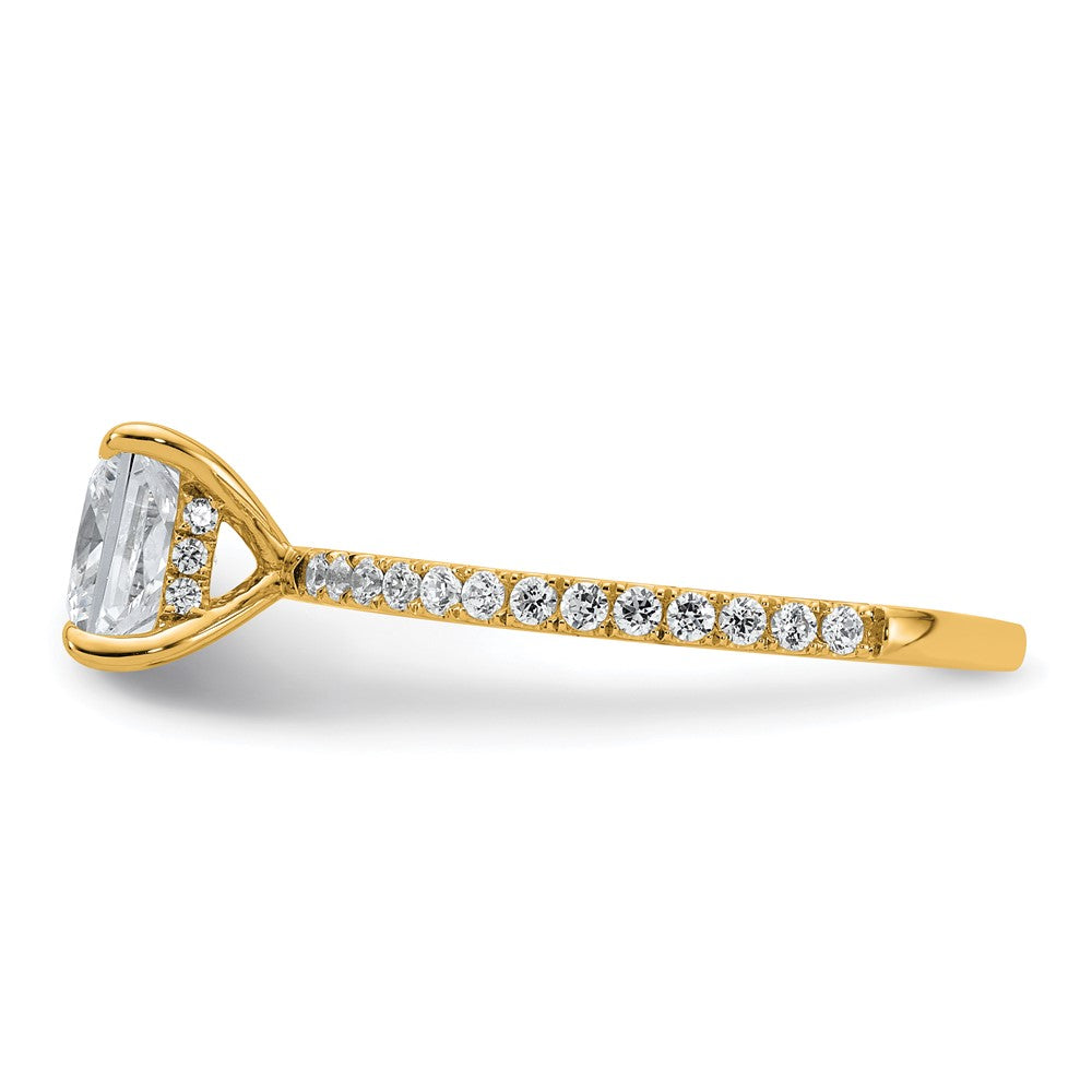 14K Gelbgold 1 3/8K Zertifizierter Laborgezüchteter Diamant VS/SI+ G+ Princess Solitär-Verlobungsring mit Flair