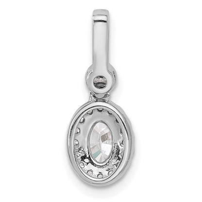 14K Weißgold Anhänger mit 1 Karat zertifiziertem, im Labor gezüchtetem Diamant VS+ F+, Oval, komplette Halo-Fassung