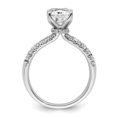 True Origin 14K Weißgold 2 5/8K Labor gezüchteter Diamant VS+ F+ Komplett Radiant-Verlobungsring