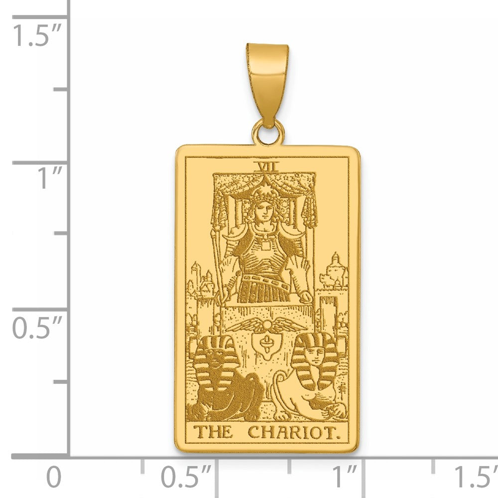 14K Gelbgold The Chariot Tarot Card Anhänger