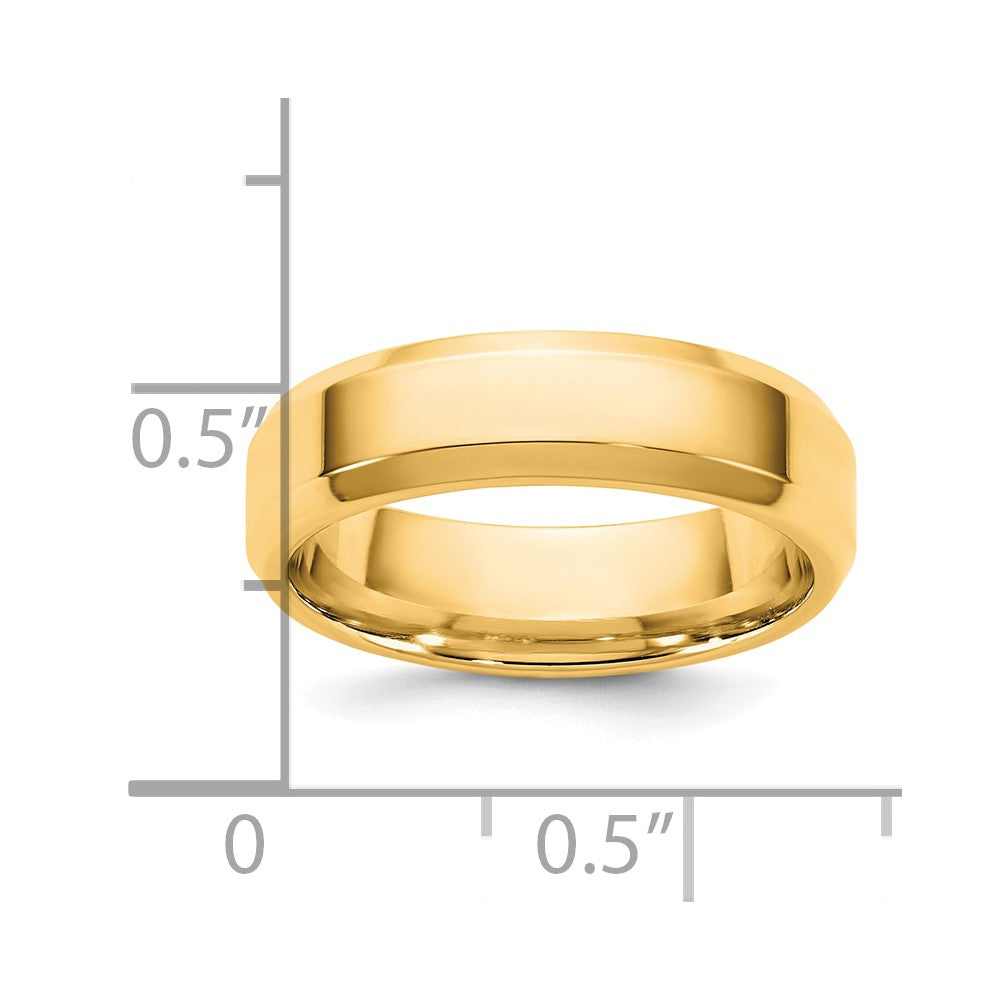 14K Gelbgold 5,5 mm Ehering mit abgeschrägter Kante und Komfort-Passform