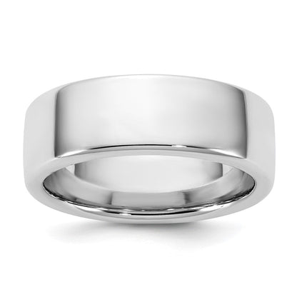 14k Weißgold 7 mm Europäischer Ehering mit Komfort-Passform