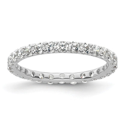 14K Weißgold Poliert Größe 5 U-shared Krappen 1 Karat Diamant Komplett Memoire Ehering Ring