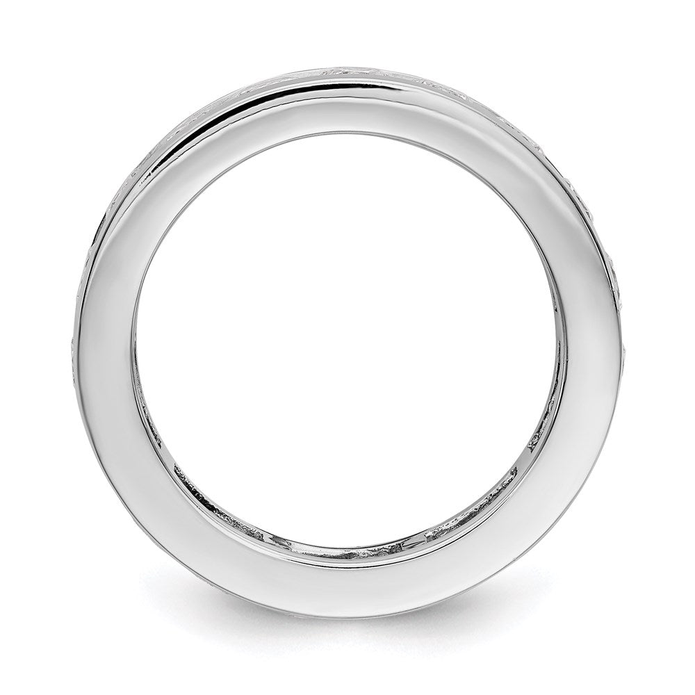 14K Weißgold Poliert 3ct Kanalfassung Set Diamant Memoire Ehering Ring