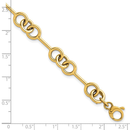 14K Gelbgold Poliert 8.4mm Fantasieglieder Gliederarmband