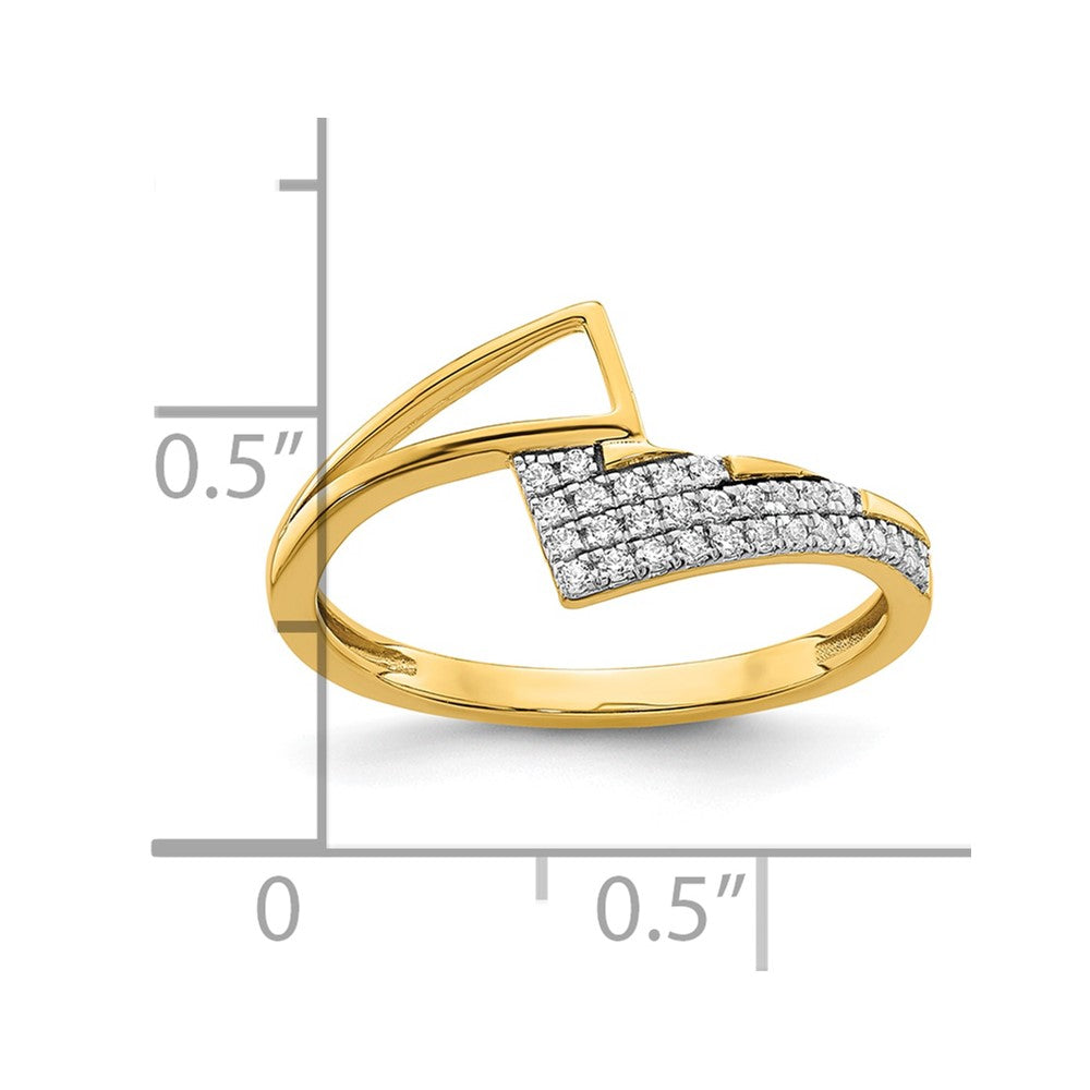14K Gelbgold Polierter Diamant Geometrischer Fashion-Ring