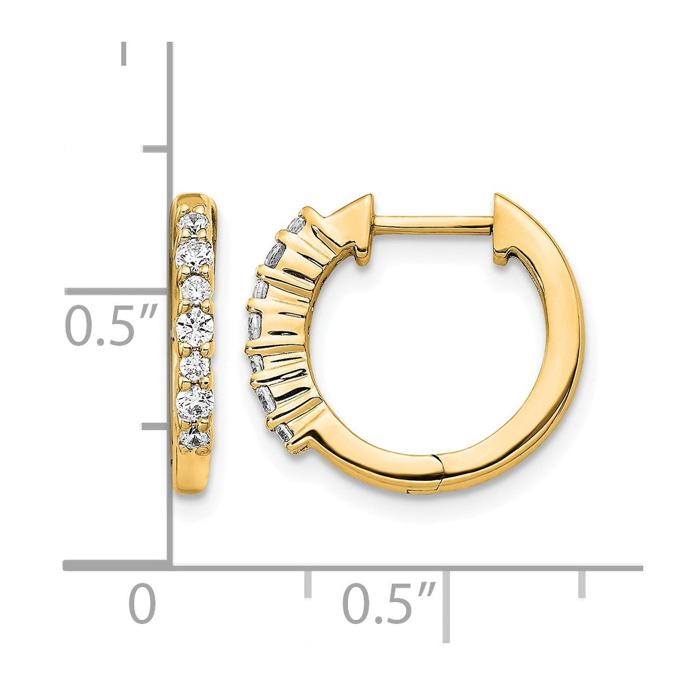 14K Gelbgold Creolen mit Scharnier und 0,25 ct. Diamanten