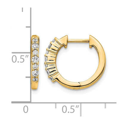 14K Gelbgold Creolen mit Scharnier und 0,25 ct. Diamanten