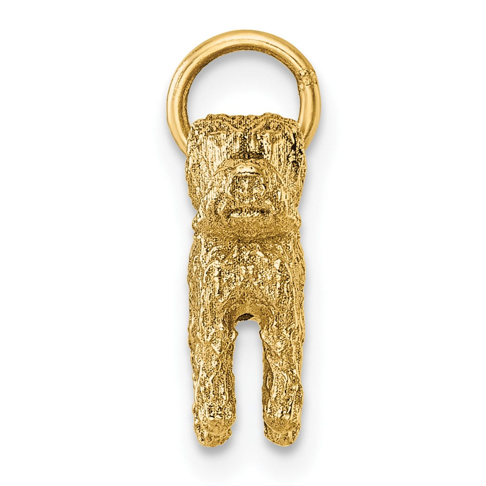 14K Gelbgold Polierter Struppiger-Hund Anhänger