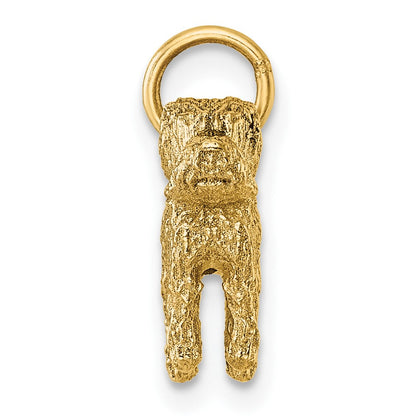 14K Gelbgold Polierter Struppiger-Hund Anhänger