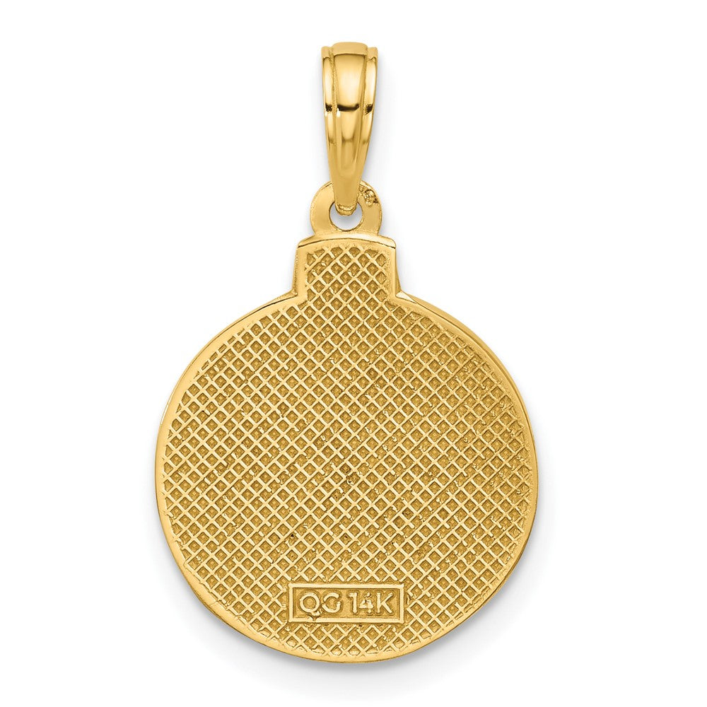 14K Gelbgold polierter Weihnachtsbaum-Ornament-Anhänger