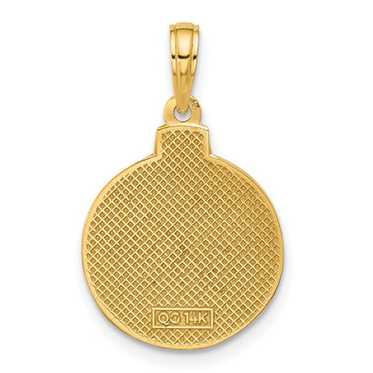 14K Gelbgold polierter Weihnachtsbaum-Ornament-Anhänger