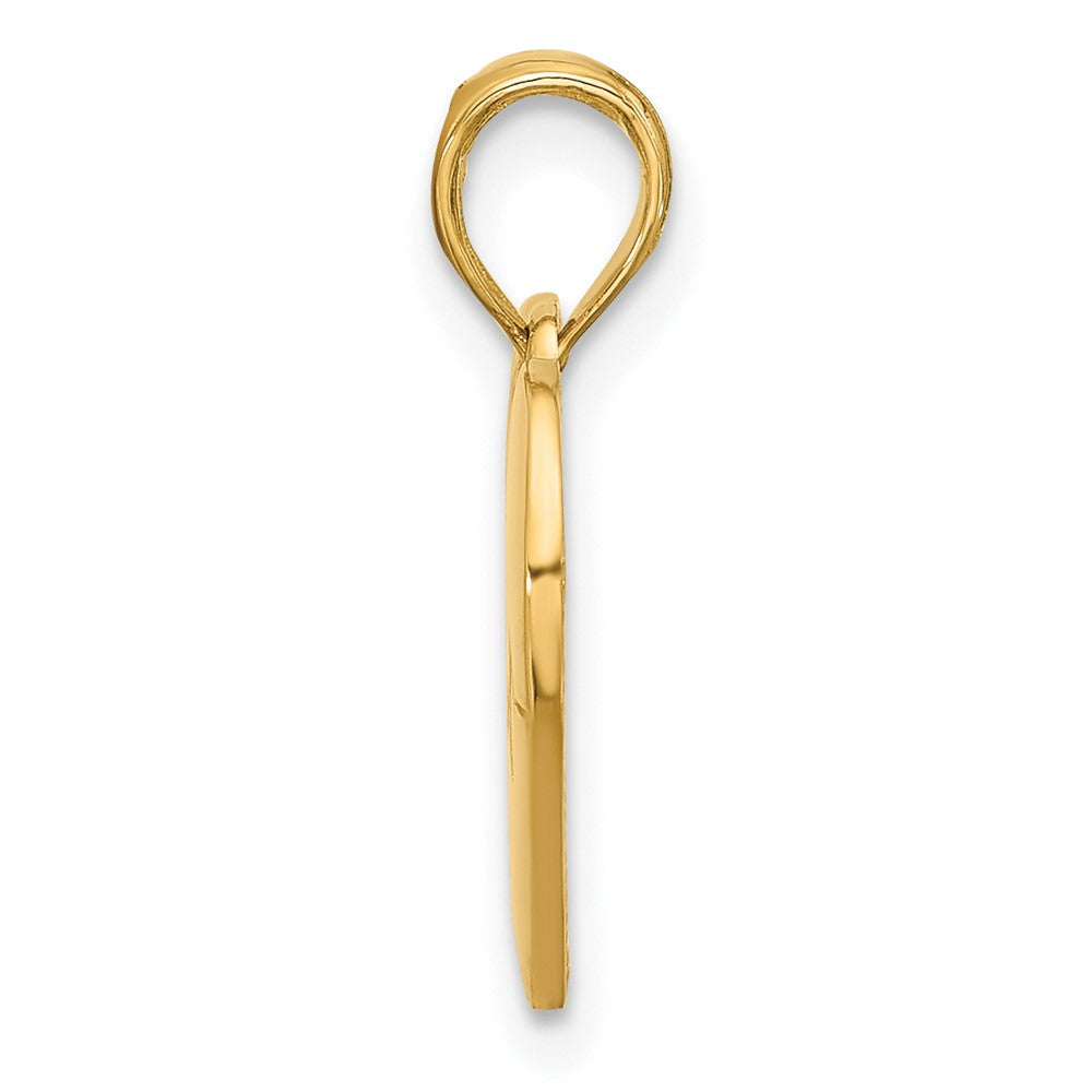 14K Gelbgold Charm „Fancy EKG Herzschlag“, poliert