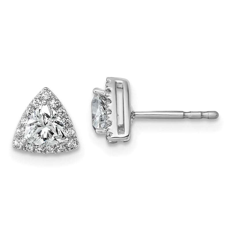 14K Weißgold Ohrstecker mit Trillion-Halo, 0,625 Karat Laborgezüchtete Diamanten, VS/SI+ G+